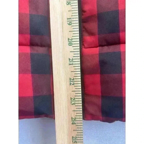 Ruffhewn Woman's Petite Medium Red &‎ Black Buffalo Plaid Puffer Vest Jacket - Picture 5 of 7